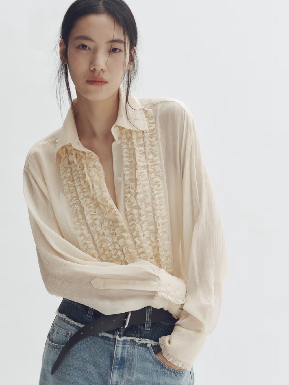 STELLA MCCARTNEY x H&M
SILK-BLEND BLOUSE WITH RUFFLED BIB S
HM Stella McCartney